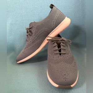 Cole Haan Women's Grey & Pink 2.Zerogrand Stitchlite Oxford Lace Up Sneakers 7.5